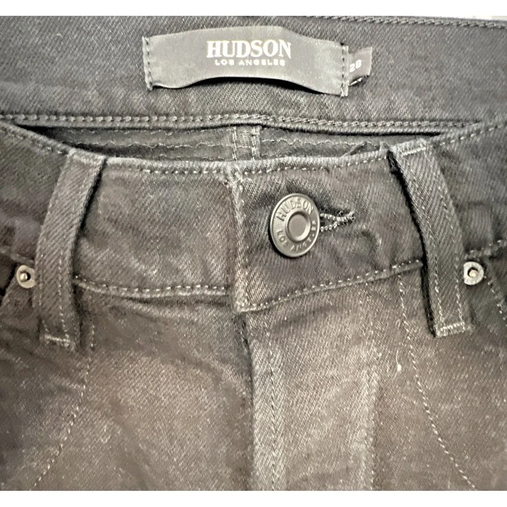 Hudson Blinder‎ V2 Biker Jeans Men 28 Black Moto Skinny Zip M446DPQ Stretch